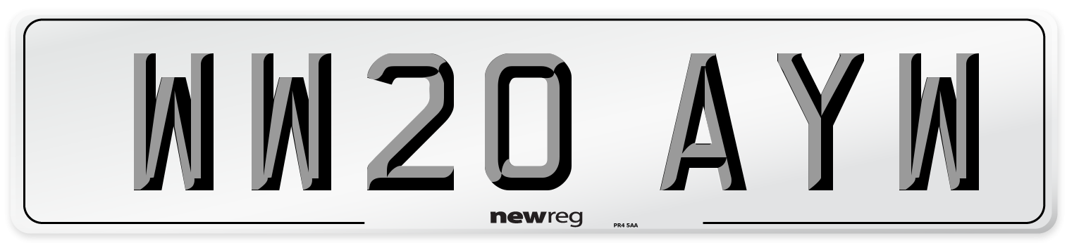 WW20 AYW Number Plate from New Reg